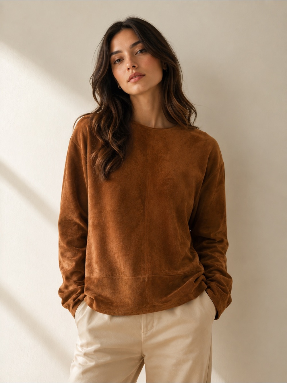Vintage Saks Fifth Avenue Rust Genuine Suede Long Sleeve